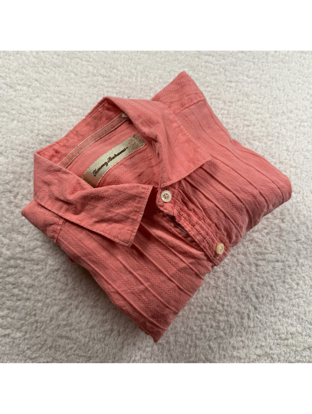 Tommy Bahama Men’s M Coral Linen Cotton Roll Tab Long Sleeve Shirt Coastal